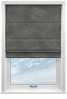Odessa Velvet, Slate - Roman Blind